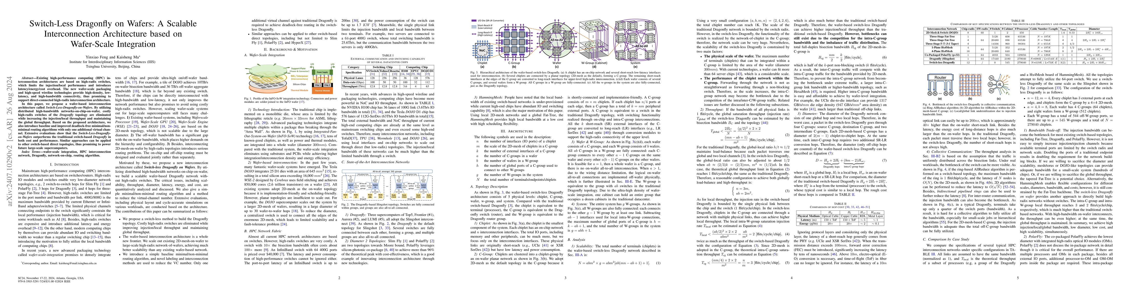 Thumbnail for Switch-Less Dragonfly on Wafers: A Scalable Interconnection Architecture
  based on Wafer-Scale Integration