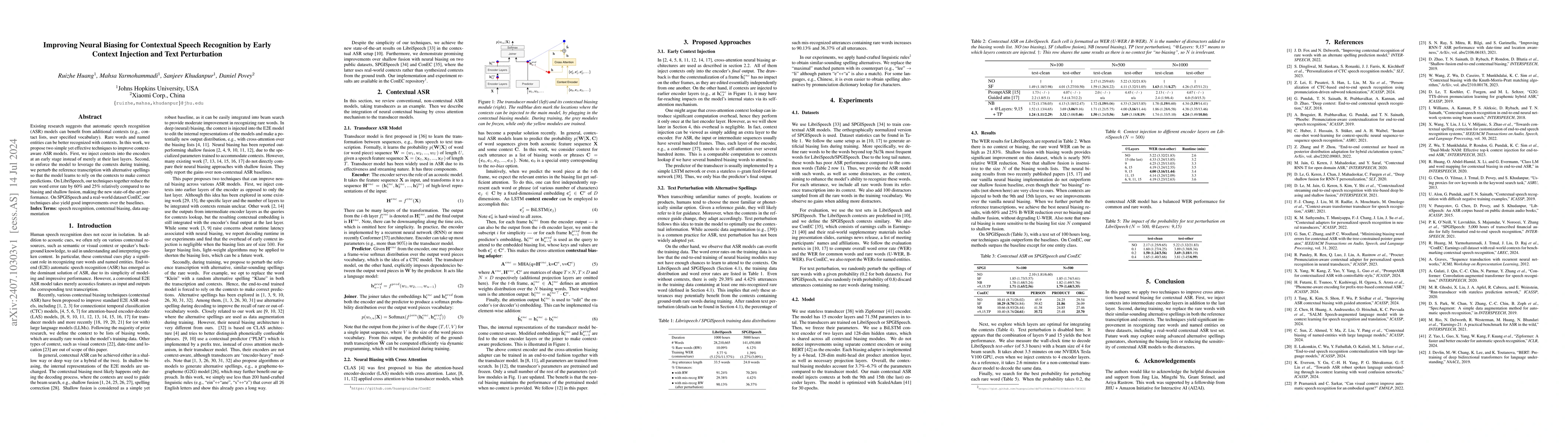 Thumbnail for Improving Neural Biasing for Contextual Speech Recognition by Early
  Context Injection and Text Perturbation