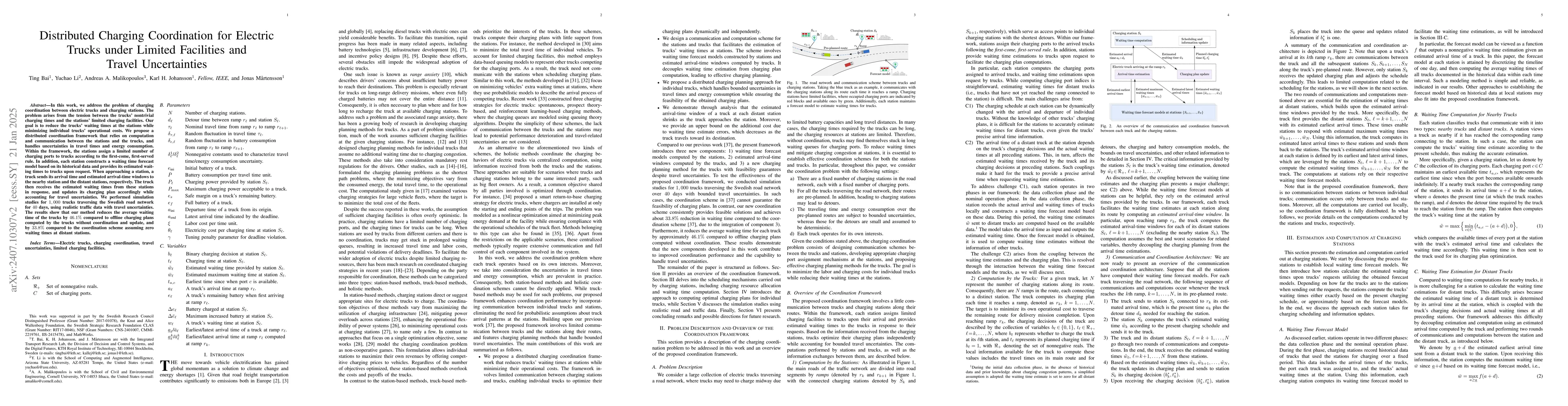 Thumbnail for Distributed Charging Coordination for Electric Trucks under Limited
  Facilities and Travel Uncertainties