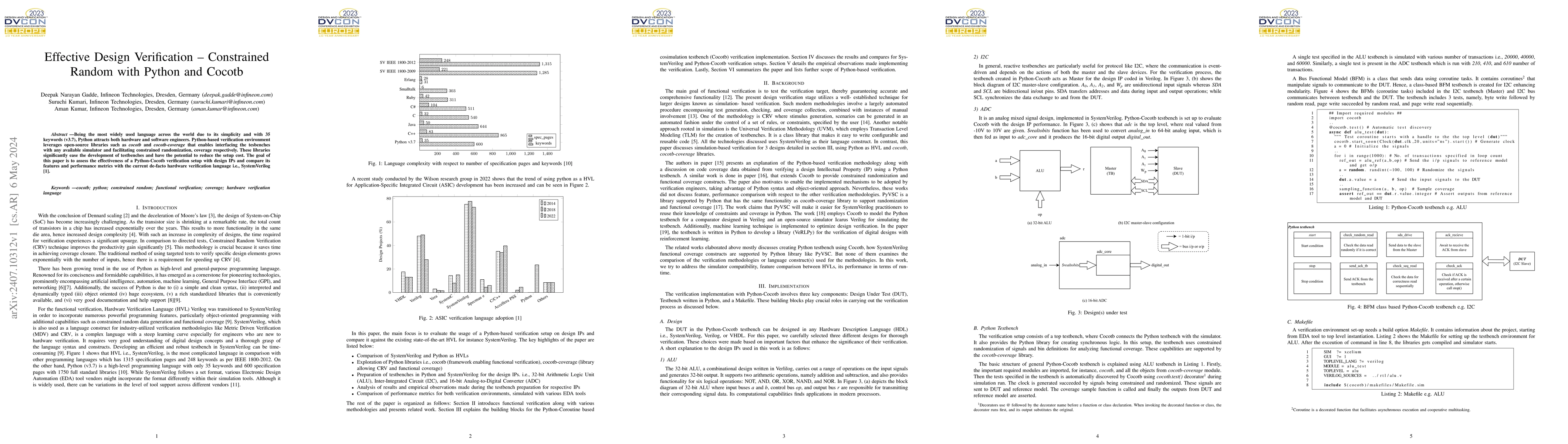 Thumbnail for Effective Design Verification -- Constrained Random with Python and
  Cocotb