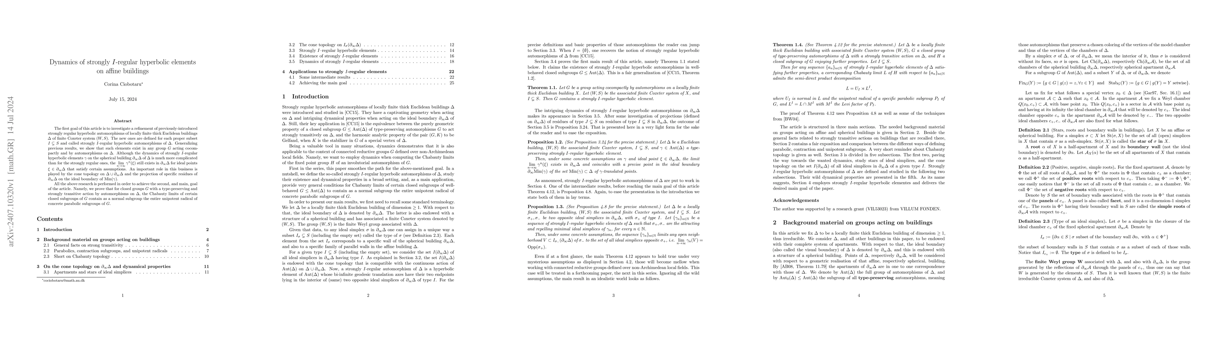 Thumbnail for Dynamics of strongly I-regular hyperbolic elements on affine buildings
