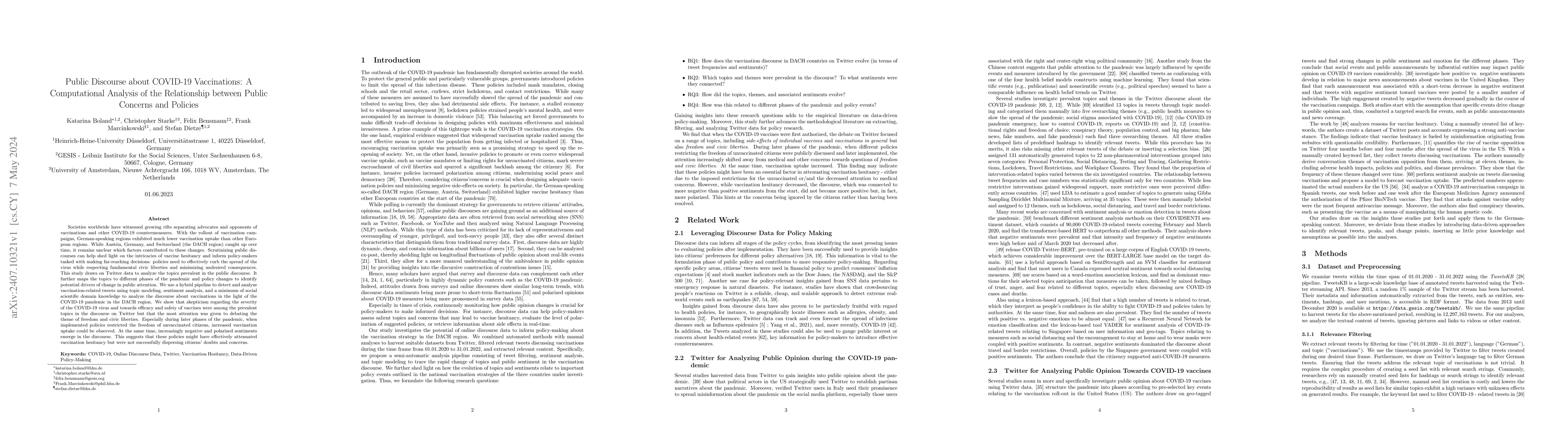 Thumbnail for Public Discourse about COVID-19 Vaccinations: A Computational Analysis
  of the Relationship between Public Concerns and Policies