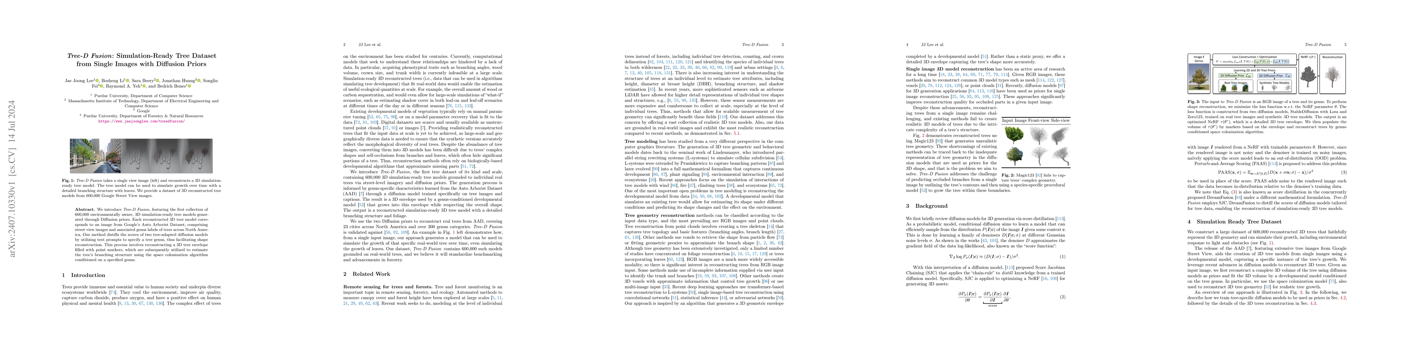 Thumbnail for Tree-D Fusion: Simulation-Ready Tree Dataset from Single Images with
  Diffusion Priors