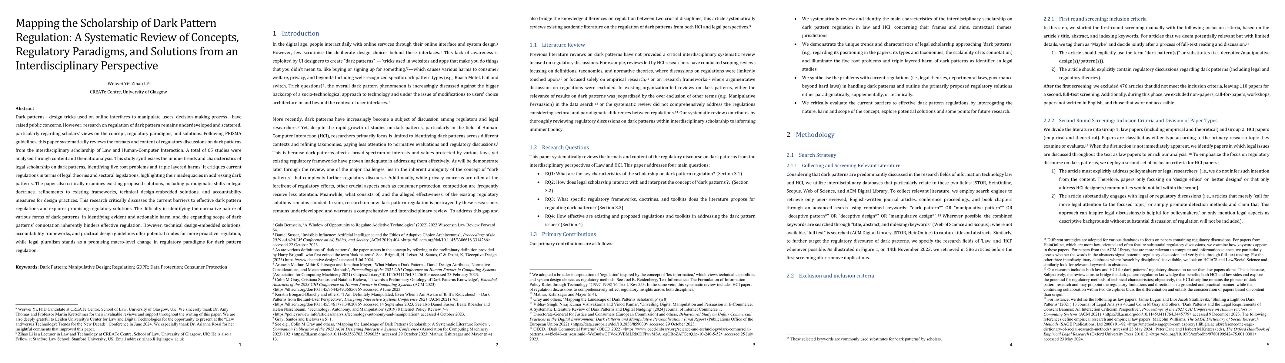 Thumbnail for Mapping the Scholarship of Dark Pattern Regulation: A Systematic Review
  of Concepts, Regulatory Paradigms, and Solutions from an Interdisciplinary
  Perspective