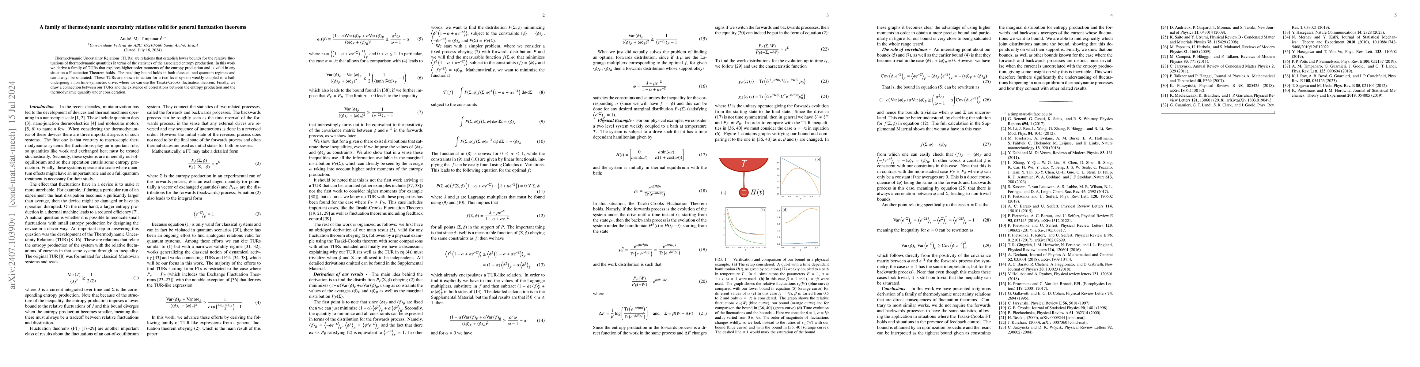 Thumbnail for A family of thermodynamic uncertainty relations valid for general
  fluctuation theorems