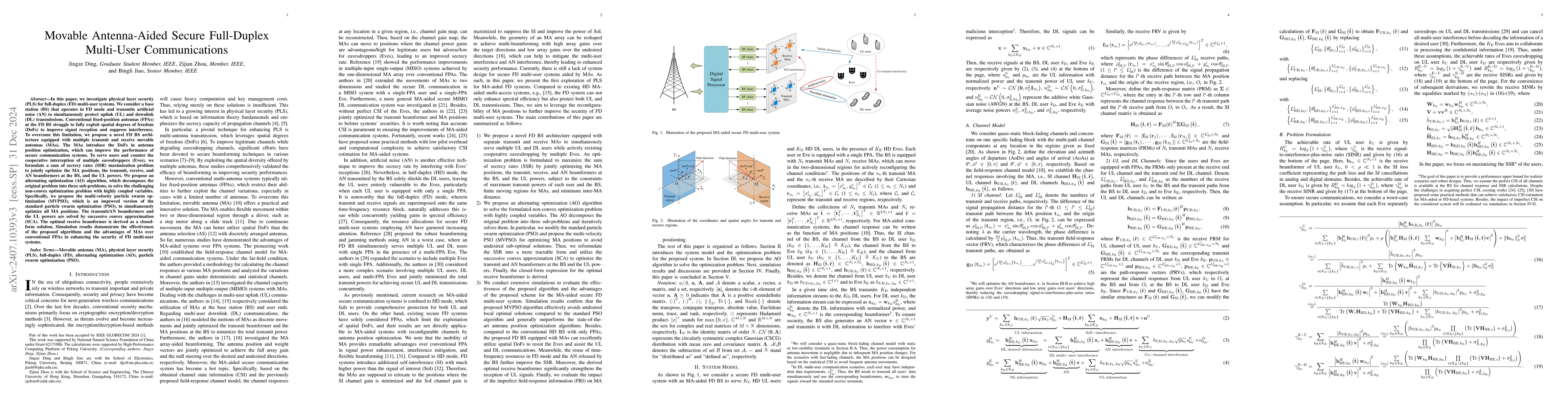 Thumbnail for Movable Antenna-Aided Secure Full-Duplex Multi-User Communications