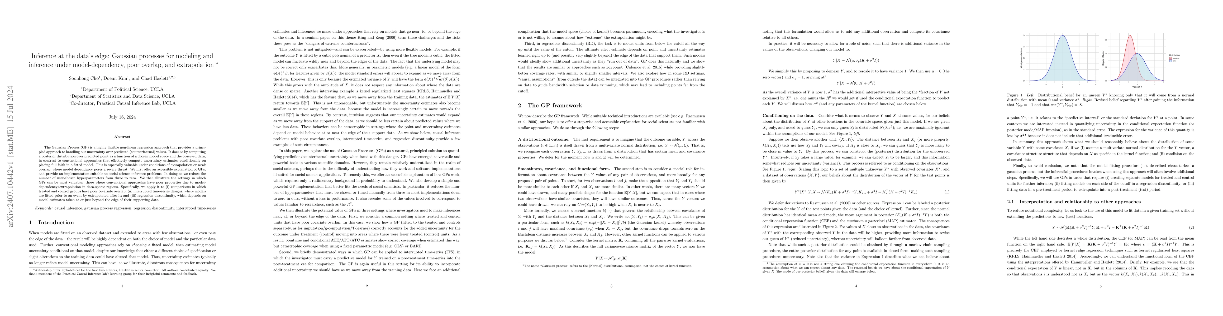 Thumbnail for Inference at the data's edge: Gaussian processes for modeling and
  inference under model-dependency, poor overlap, and extrapolation