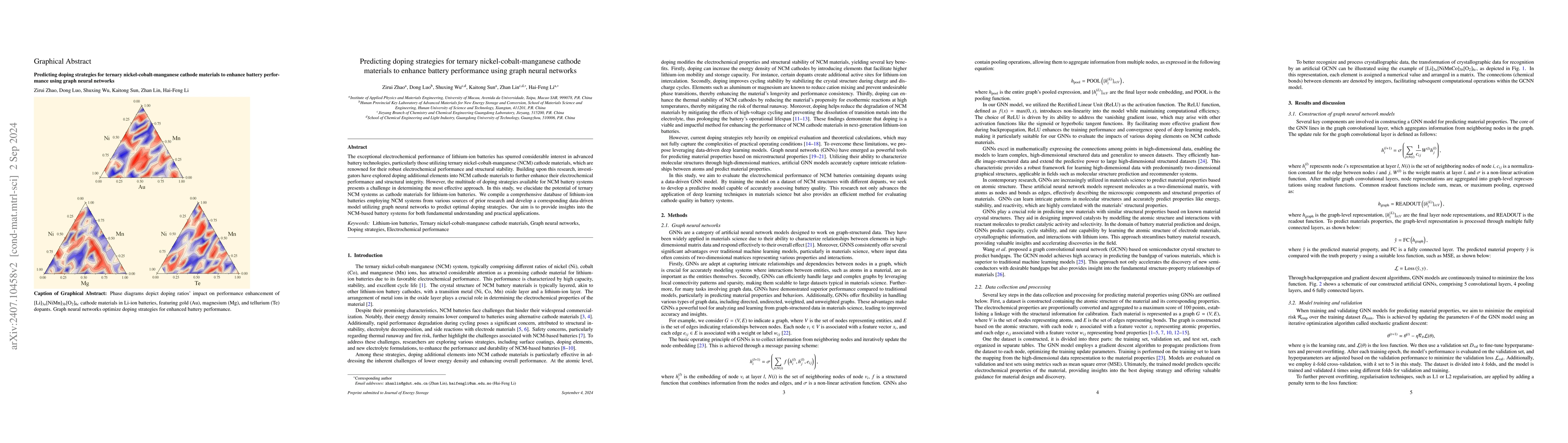 Thumbnail for Predicting doping strategies for ternary nickel-cobalt-manganese cathode
  materials to enhance battery performance using graph neural networks