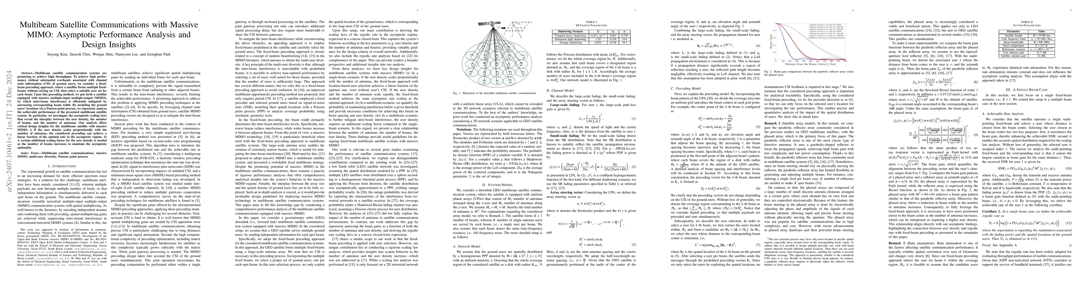 Thumbnail for Multibeam Satellite Communications with Massive MIMO: Asymptotic
  Performance Analysis and Design Insights