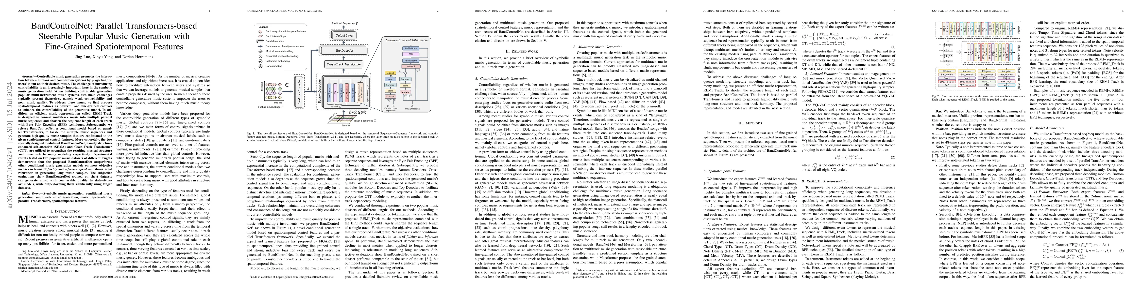 Thumbnail for BandControlNet: Parallel Transformers-based Steerable Popular Music
  Generation with Fine-Grained Spatiotemporal Features