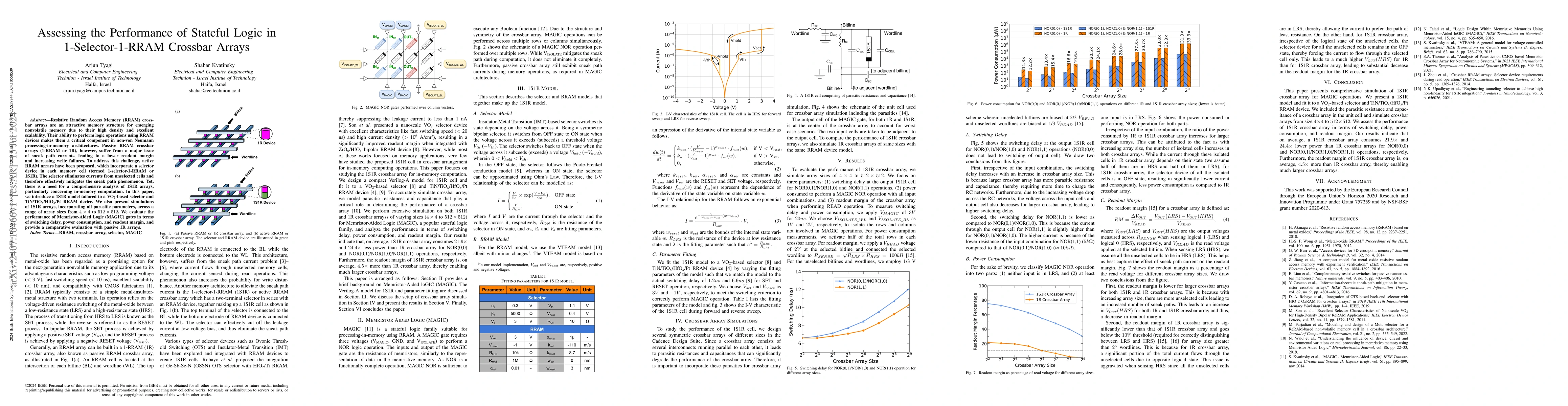 Thumbnail for Assessing the Performance of Stateful Logic in 1-Selector-1-RRAM
  Crossbar Arrays