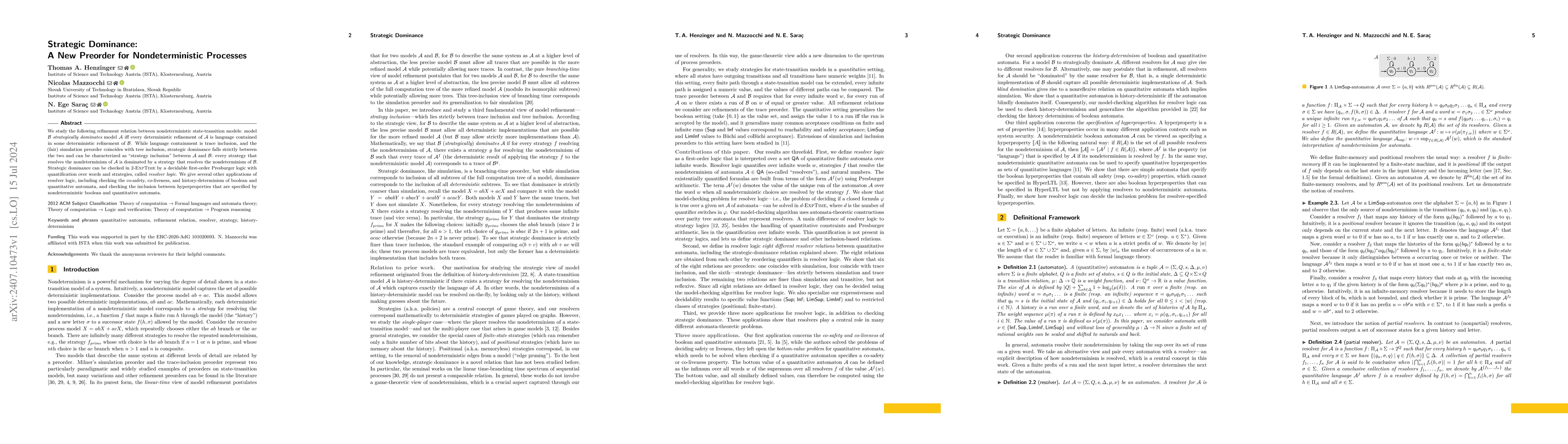 Thumbnail for Strategic Dominance: A New Preorder for Nondeterministic Processes