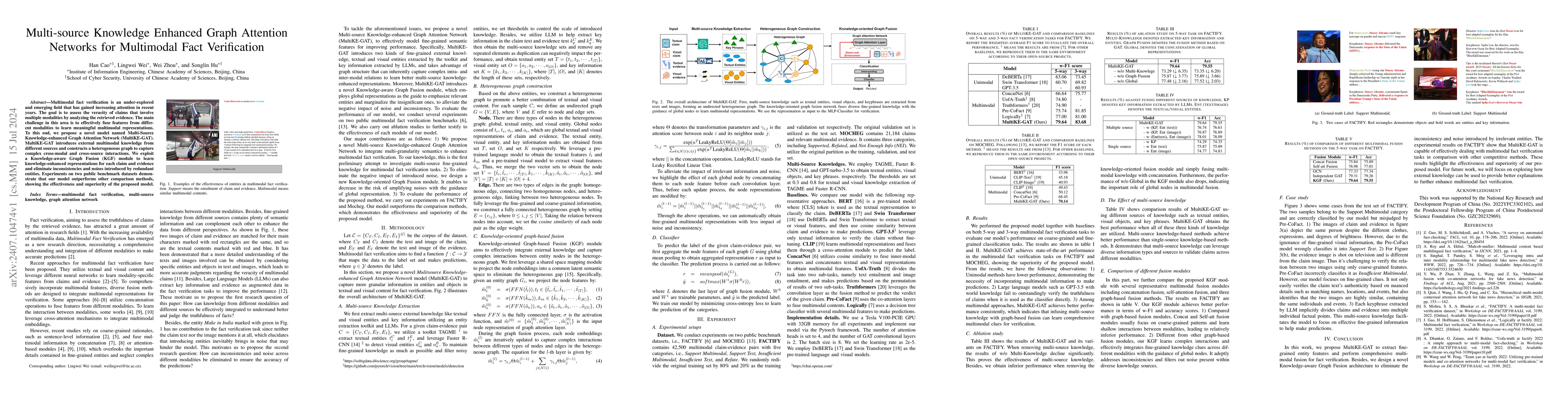 Thumbnail for Multi-source Knowledge Enhanced Graph Attention Networks for Multimodal
  Fact Verification