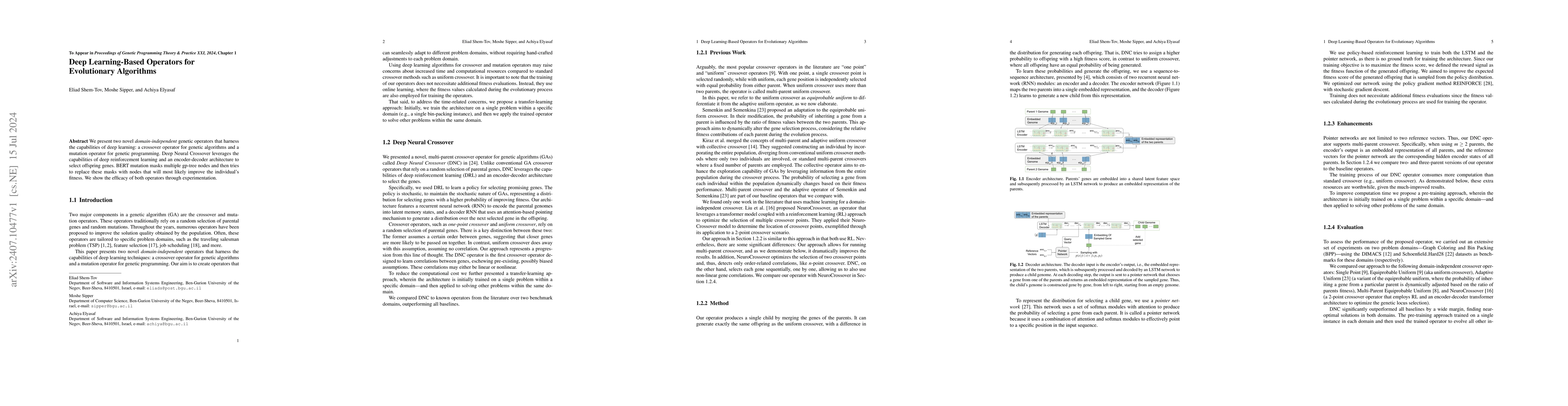 Thumbnail for Deep Learning-Based Operators for Evolutionary Algorithms