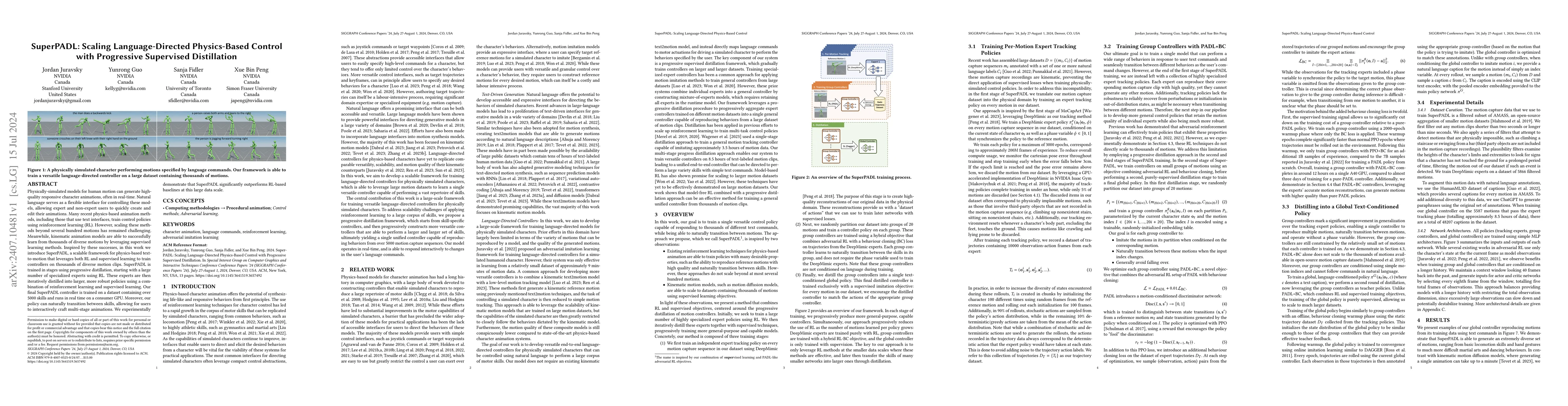 Thumbnail for SuperPADL: Scaling Language-Directed Physics-Based Control with
  Progressive Supervised Distillation