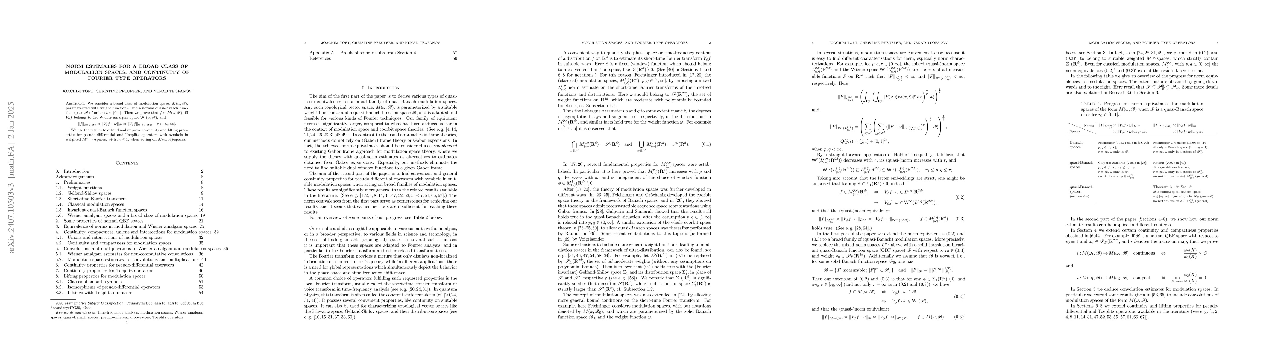 Thumbnail for Norm estimates for a broad class of modulation spaces, and continuity of
  Fourier type operators