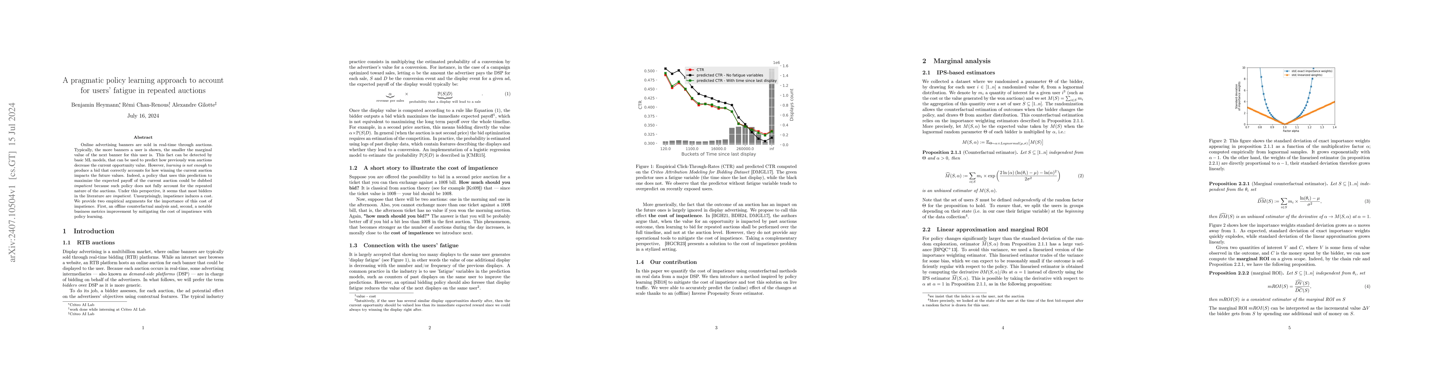 Thumbnail for A pragmatic policy learning approach to account for users' fatigue in
  repeated auctions
