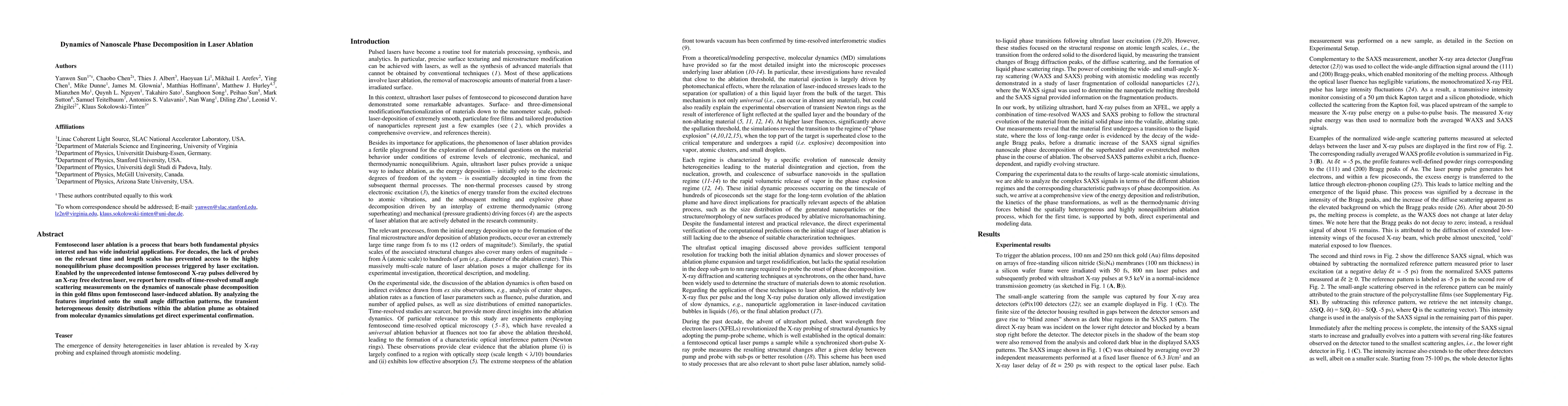 Thumbnail for Dynamics of Nanoscale Phase Decomposition in Laser Ablation