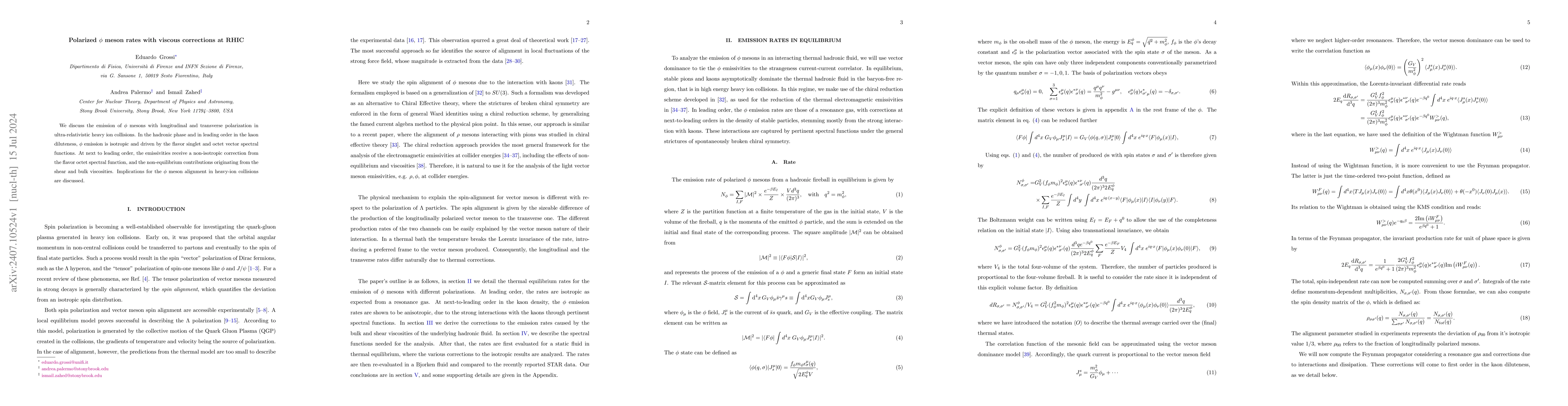 Thumbnail for Polarized $φ$ meson rates with viscous corrections at RHIC