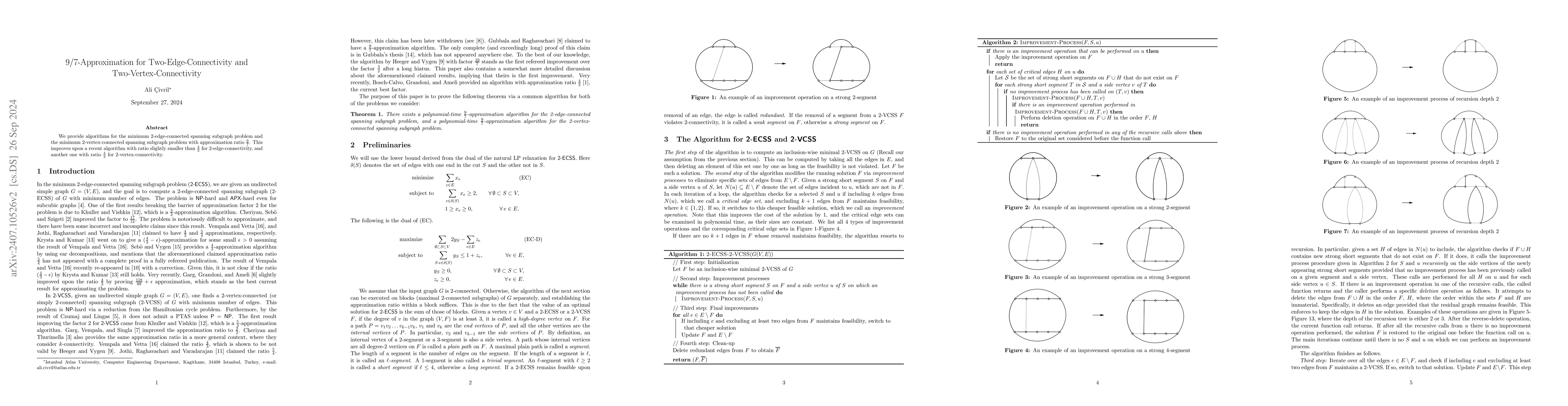 Thumbnail for 9/7-Approximation for Two-Edge-Connectivity and Two-Vertex-Connectivity