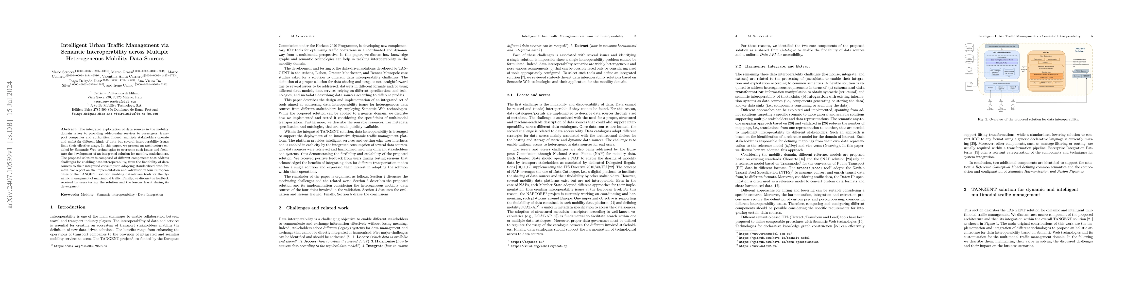 Thumbnail for Intelligent Urban Traffic Management via Semantic Interoperability
  across Multiple Heterogeneous Mobility Data Sources