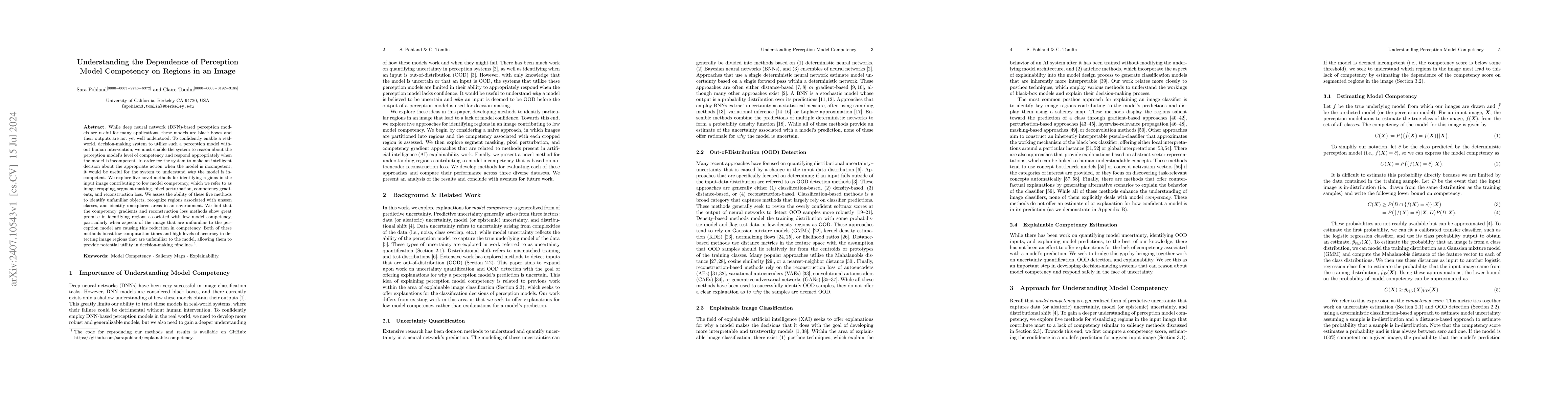 Thumbnail for Understanding the Dependence of Perception Model Competency on Regions
  in an Image
