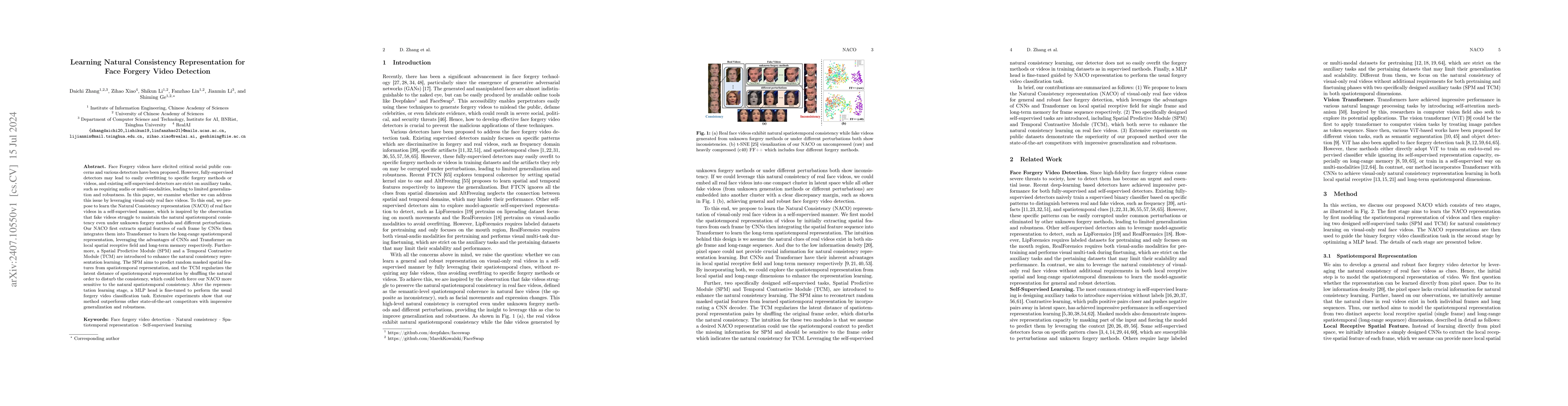 Thumbnail for Learning Natural Consistency Representation for Face Forgery Video
  Detection