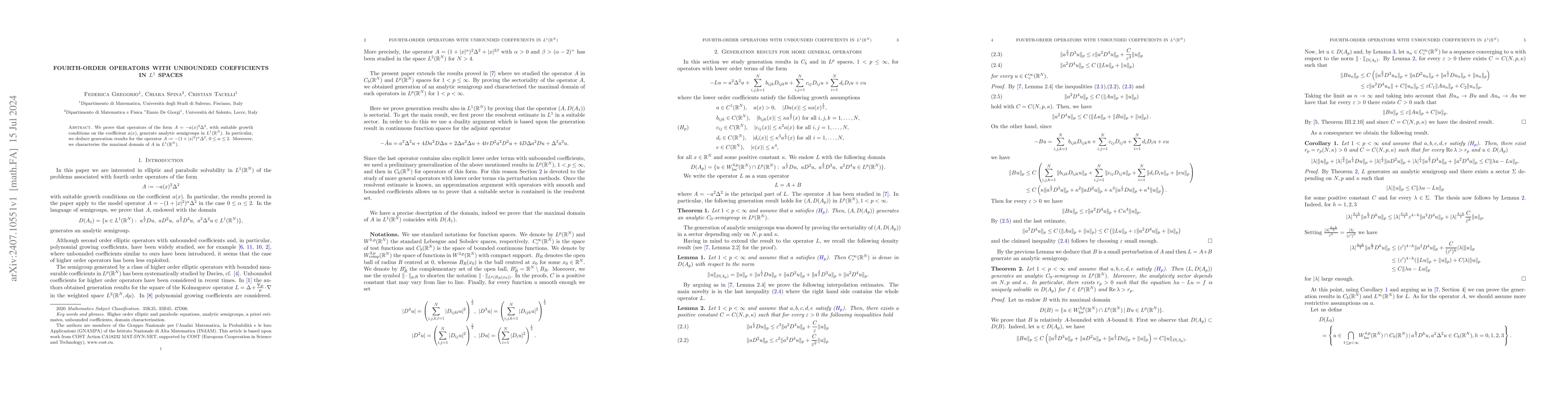 Thumbnail for Fourth-order operators with unbounded coefficients in $L^1$ spaces