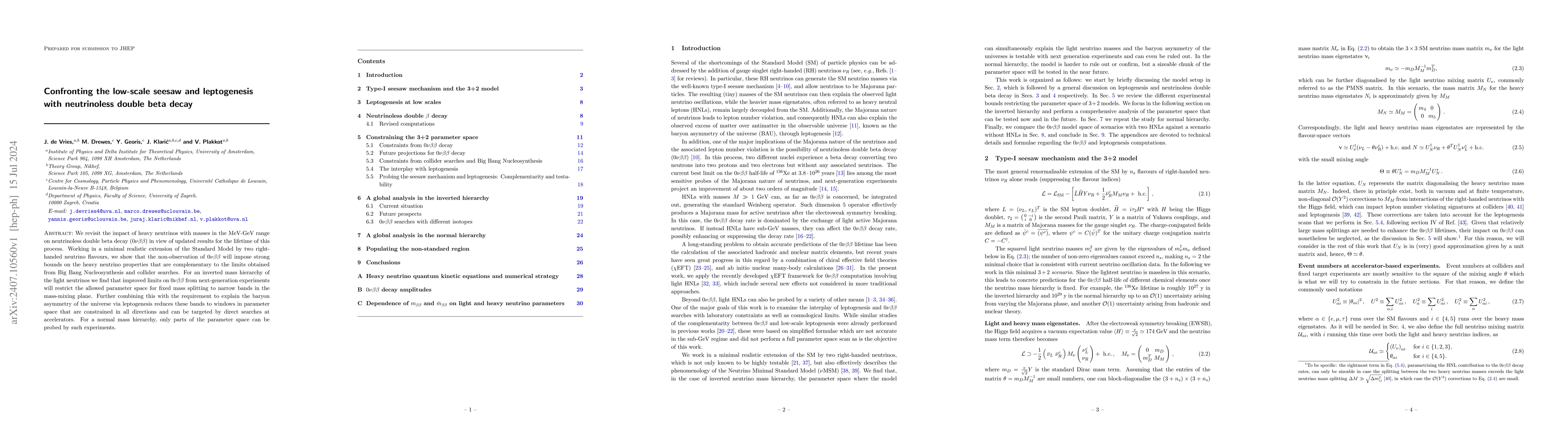 Thumbnail for Confronting the low-scale seesaw and leptogenesis with neutrinoless
  double beta decay
