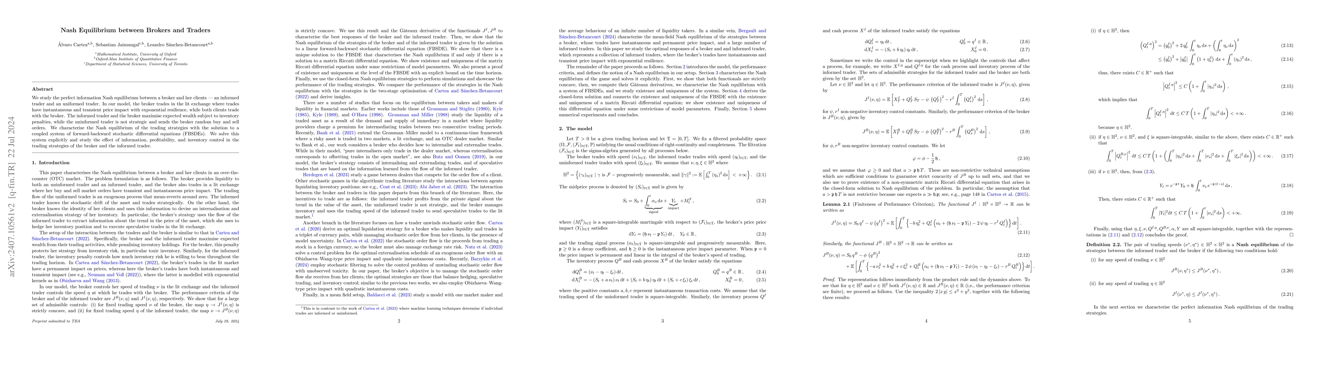 Thumbnail for Nash Equilibrium between Brokers and Traders