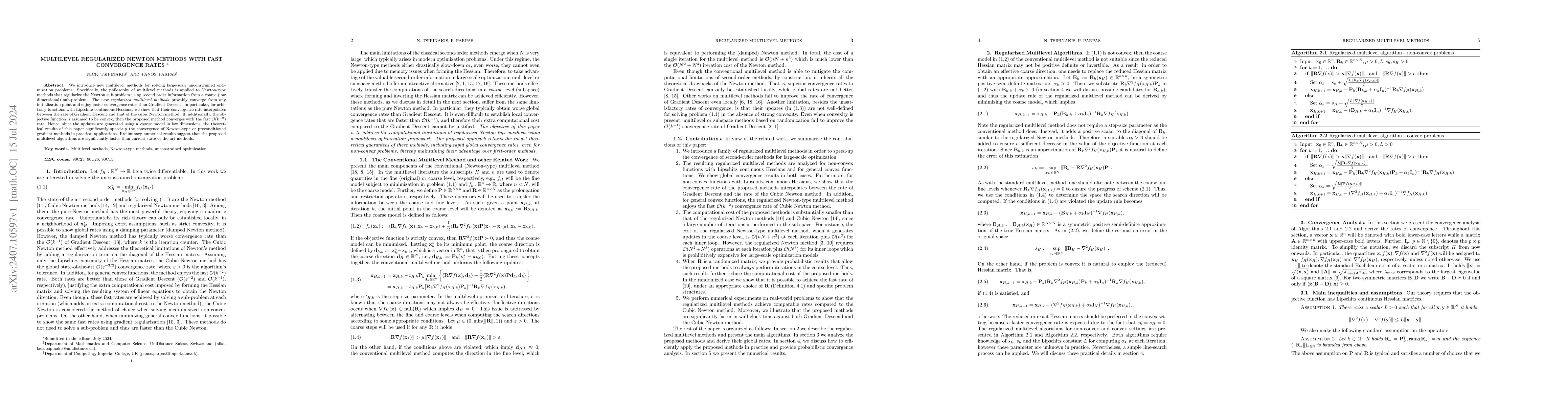 Thumbnail for Multilevel Regularized Newton Methods with Fast Convergence Rates