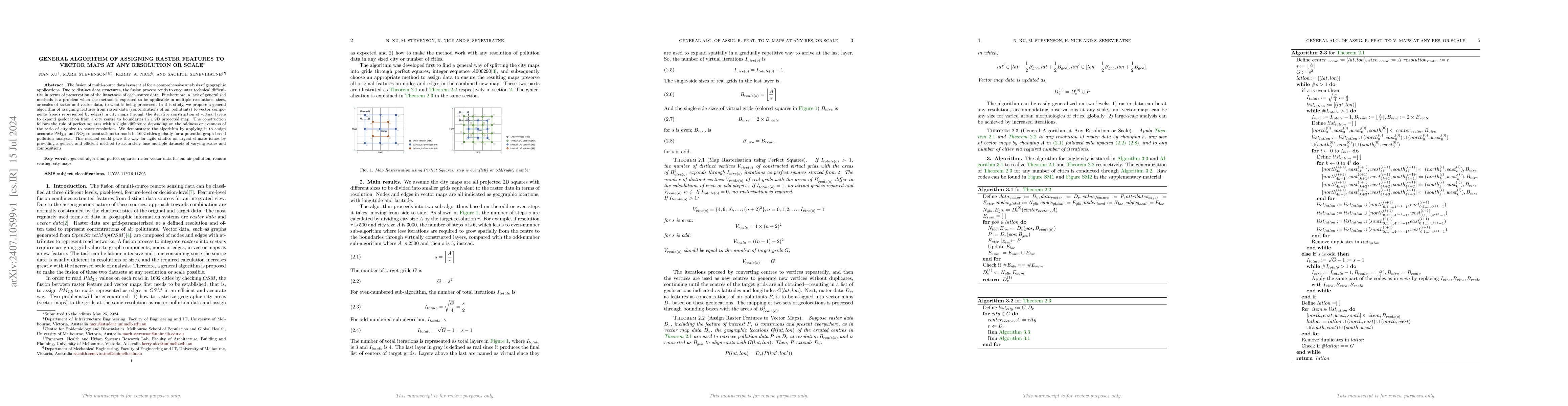 Thumbnail for General algorithm of assigning raster features to vector maps at any
  resolution or scale