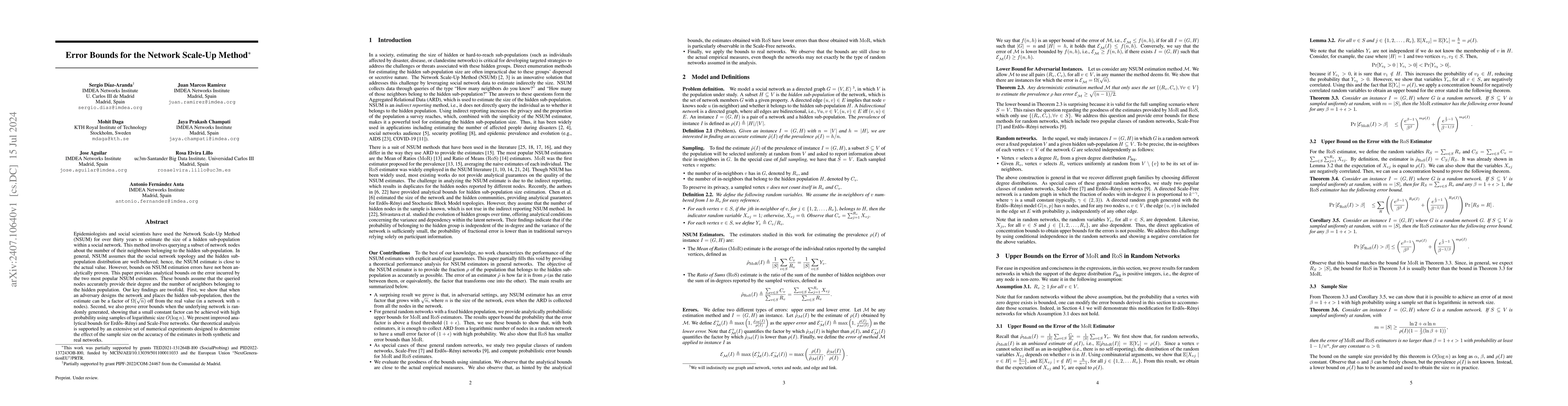 Thumbnail for Error Bounds for the Network Scale-Up Method