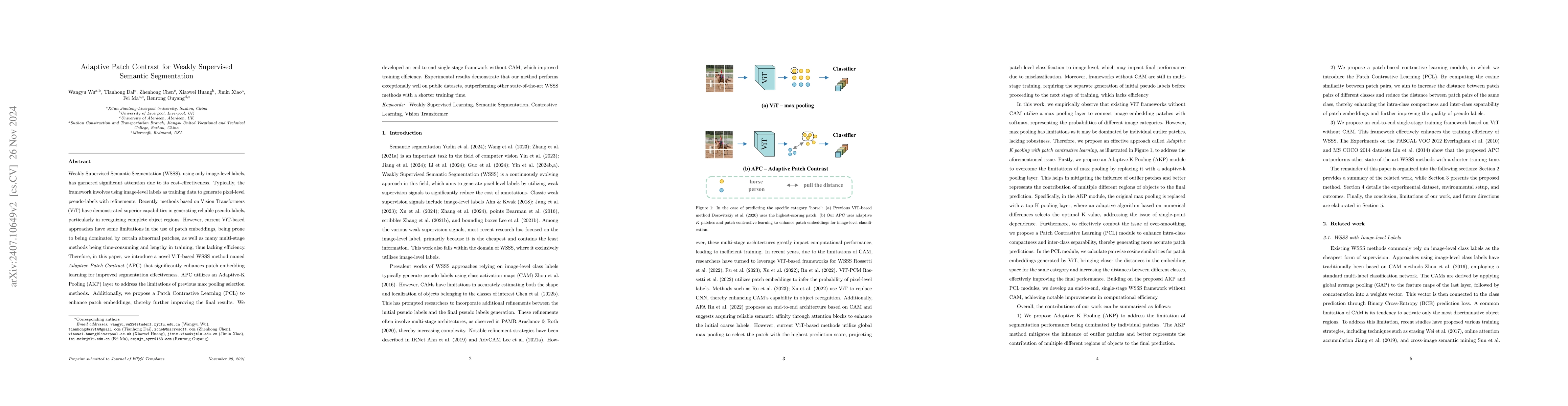 Thumbnail for APC: Adaptive Patch Contrast for Weakly Supervised Semantic Segmentation
