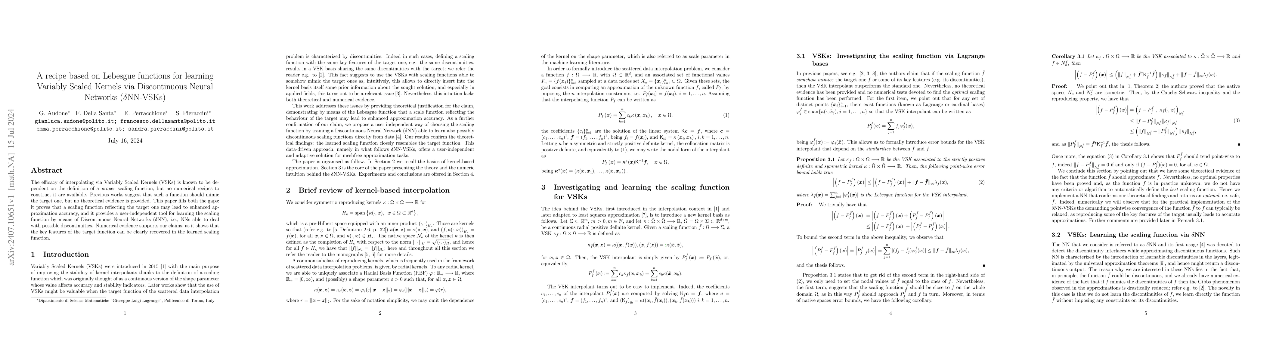 Thumbnail for A recipe based on Lebesgue functions for learning Variably Scaled
  Kernels via Discontinuous Neural Networks (δNN-VSKs)