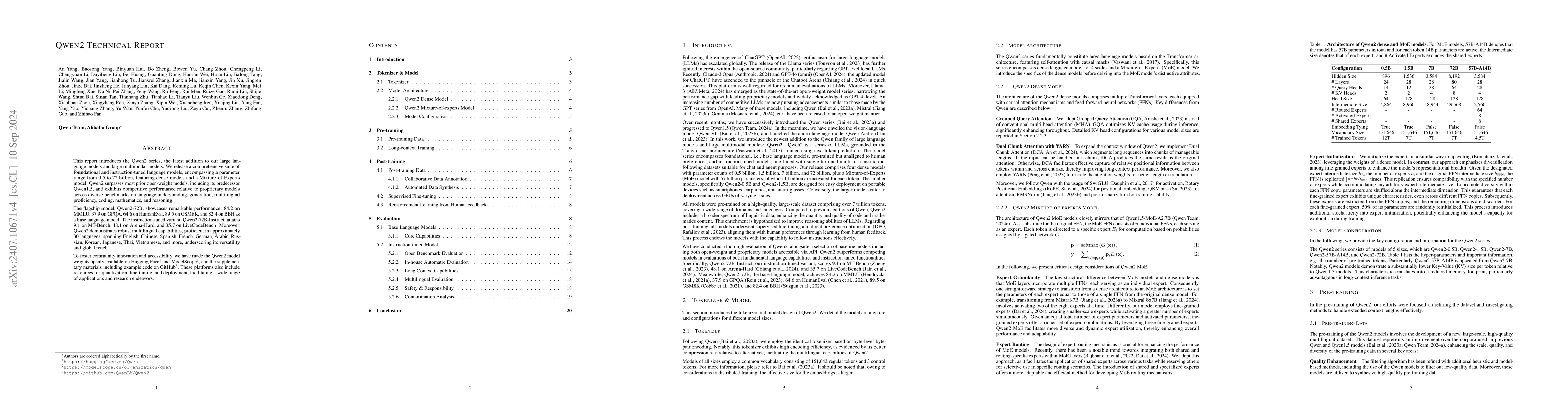 Thumbnail for Qwen2 Technical Report