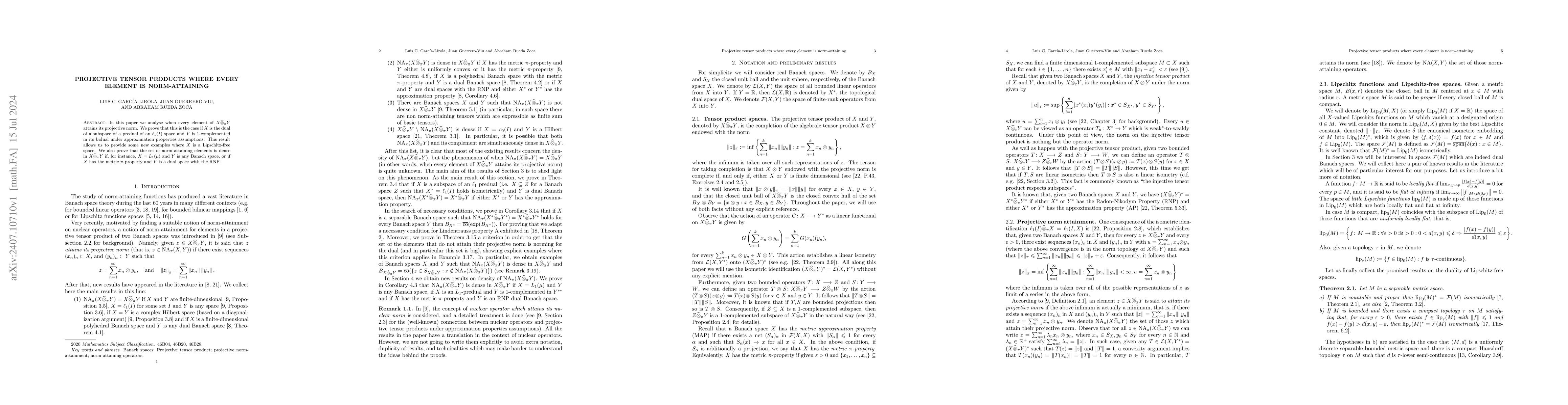 Thumbnail for Projective tensor products where every element is norm-attaining