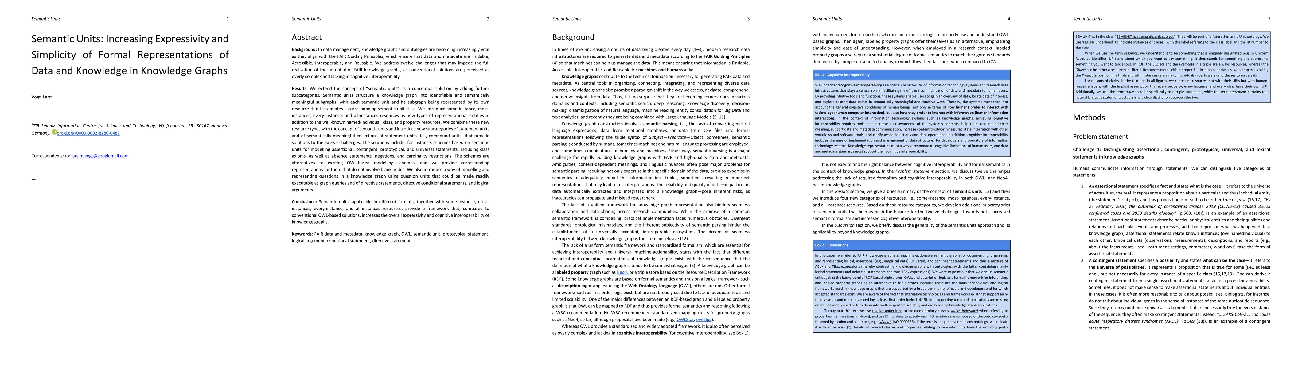 Thumbnail for Semantic Units: Increasing Expressivity and Simplicity of Formal
  Representations of Data and Knowledge in Knowledge Graphs