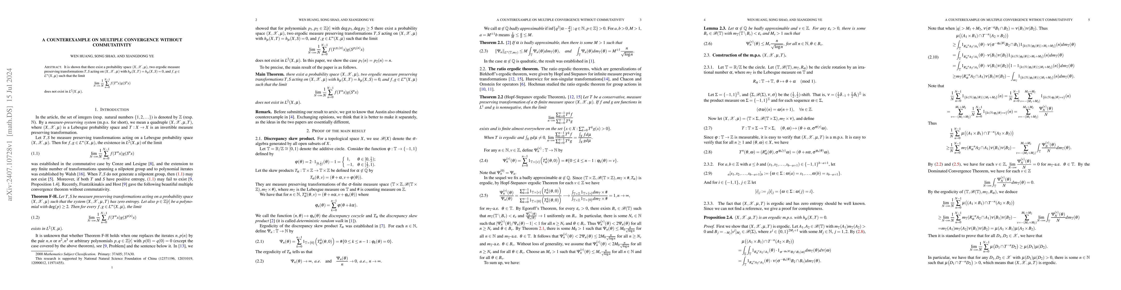 Thumbnail for A counterexample on multiple convergence without commutativity