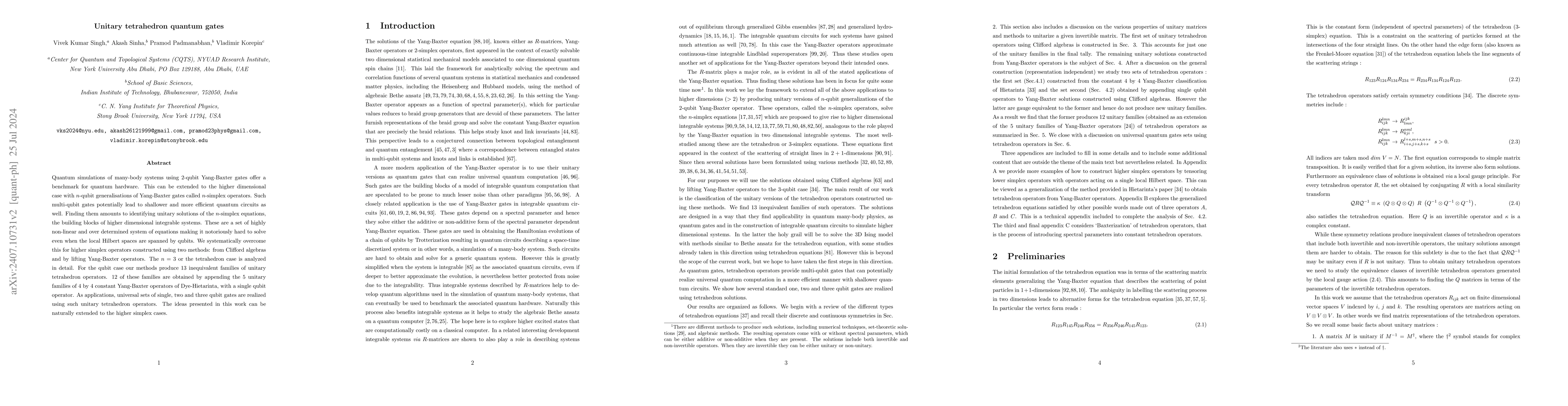 Thumbnail for Unitary tetrahedron quantum gates
