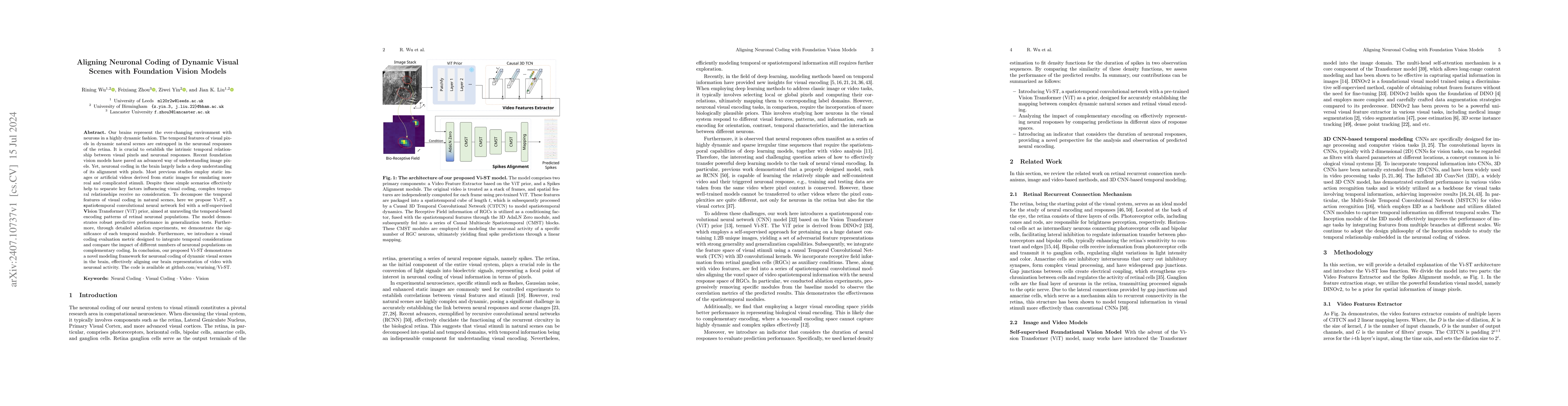 Thumbnail for Aligning Neuronal Coding of Dynamic Visual Scenes with Foundation Vision
  Models