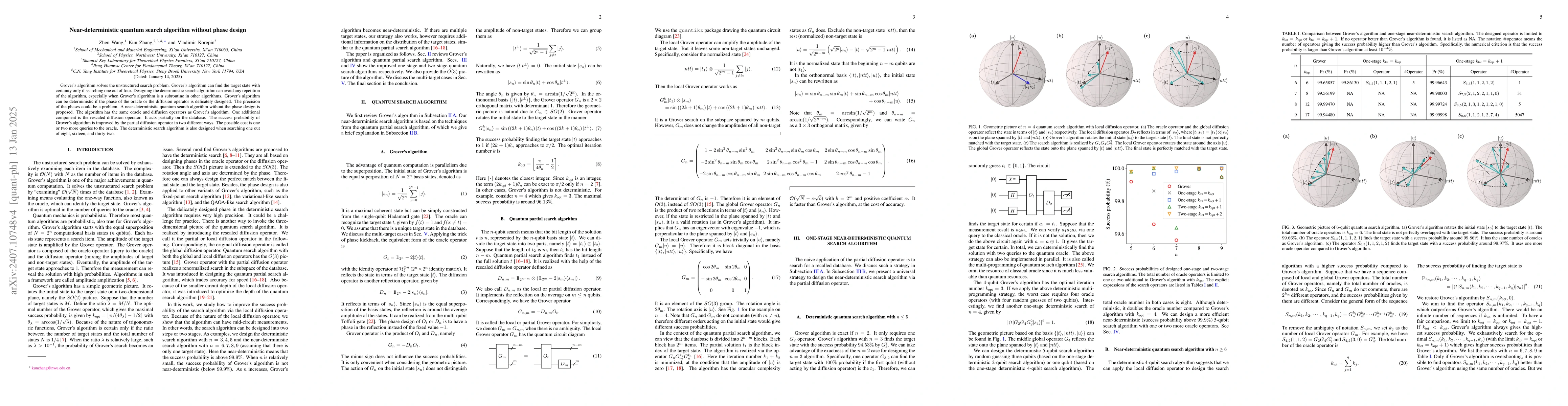Thumbnail for Near-deterministic quantum search algorithm without phase design