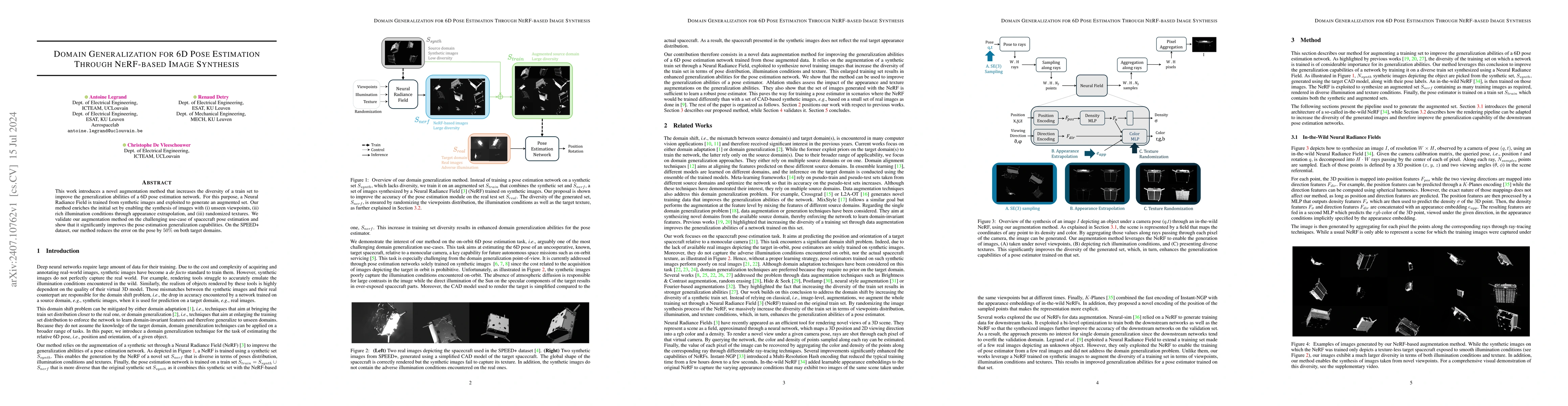 Thumbnail for Domain Generalization for 6D Pose Estimation Through NeRF-based Image
  Synthesis