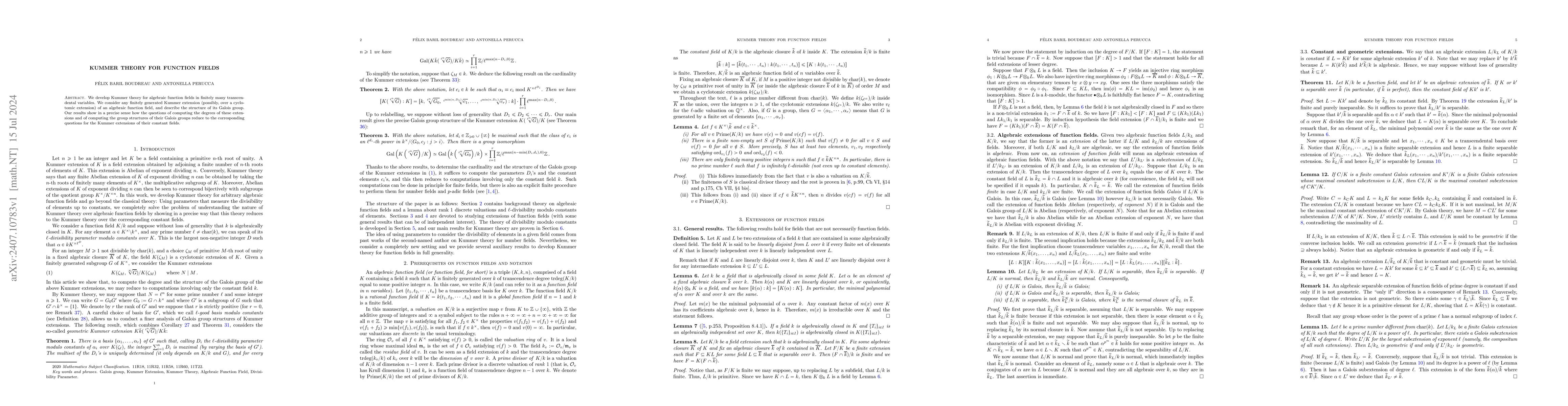 Thumbnail for Kummer theory for function fields