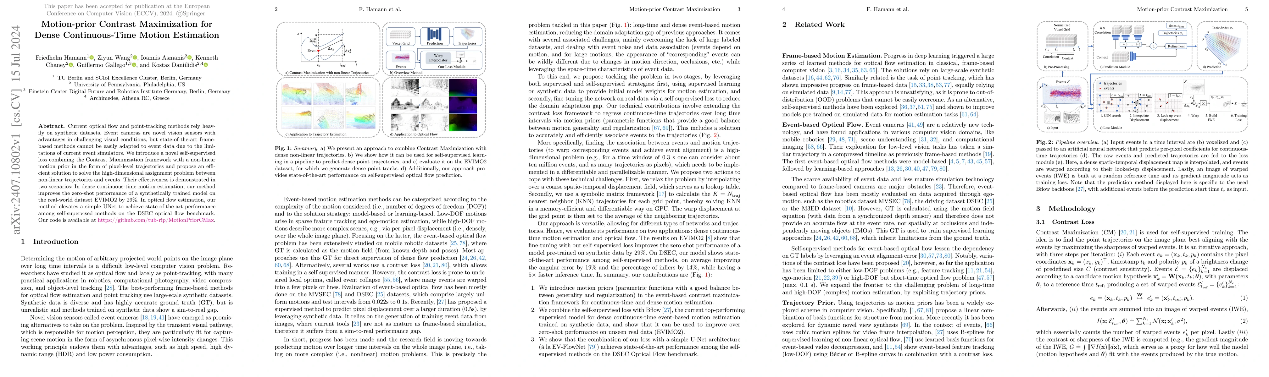Thumbnail for Motion-prior Contrast Maximization for Dense Continuous-Time Motion
  Estimation