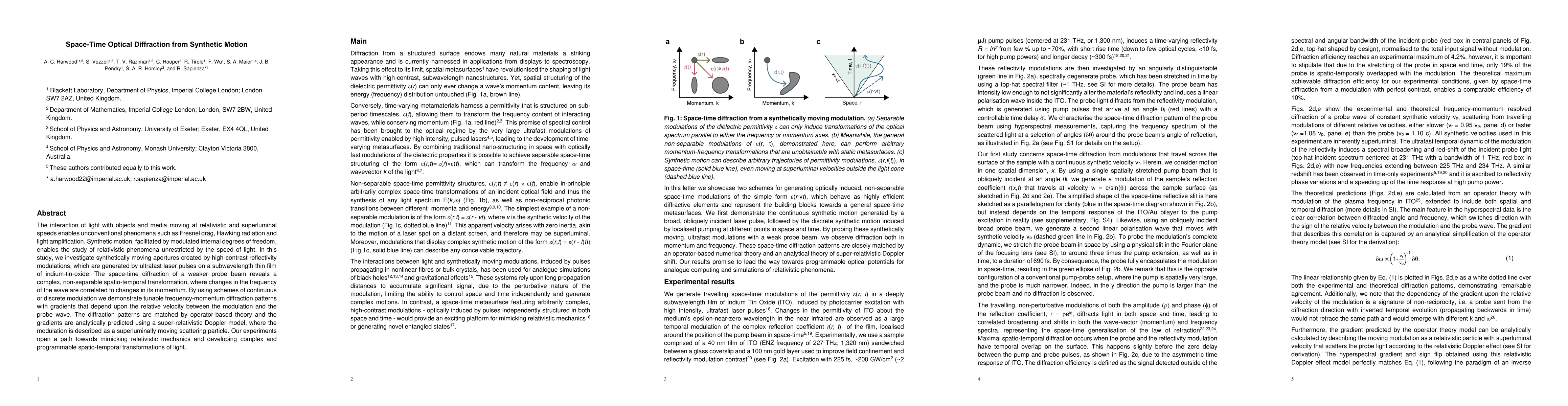 Thumbnail for Super-luminal Synthetic Motion with a Space-Time Optical Metasurface