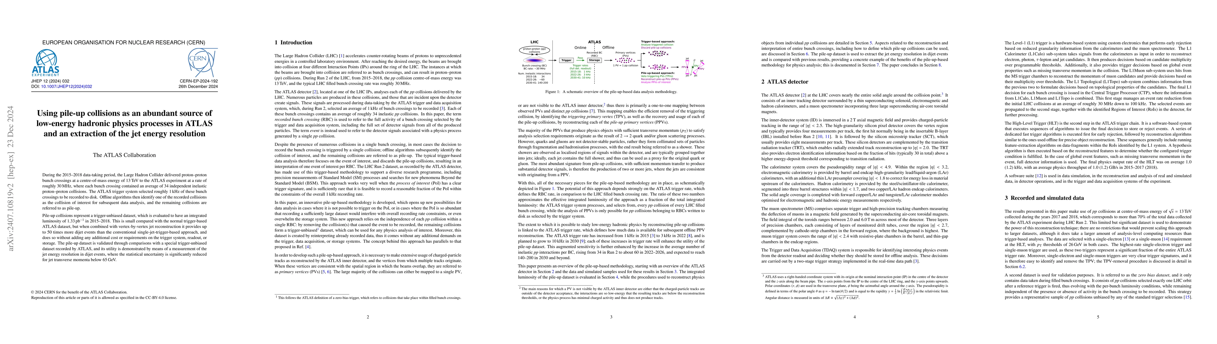 Thumbnail for Using pile-up collisions as an abundant source of low-energy hadronic
  physics processes in ATLAS and an extraction of the jet energy resolution