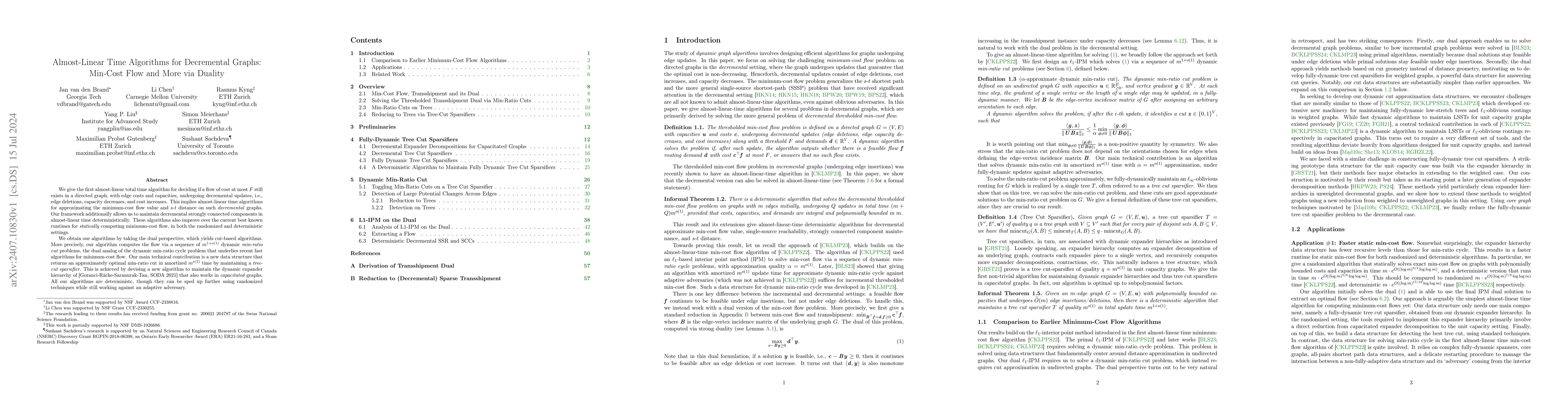 Thumbnail for Almost-Linear Time Algorithms for Decremental Graphs: Min-Cost Flow and
  More via Duality