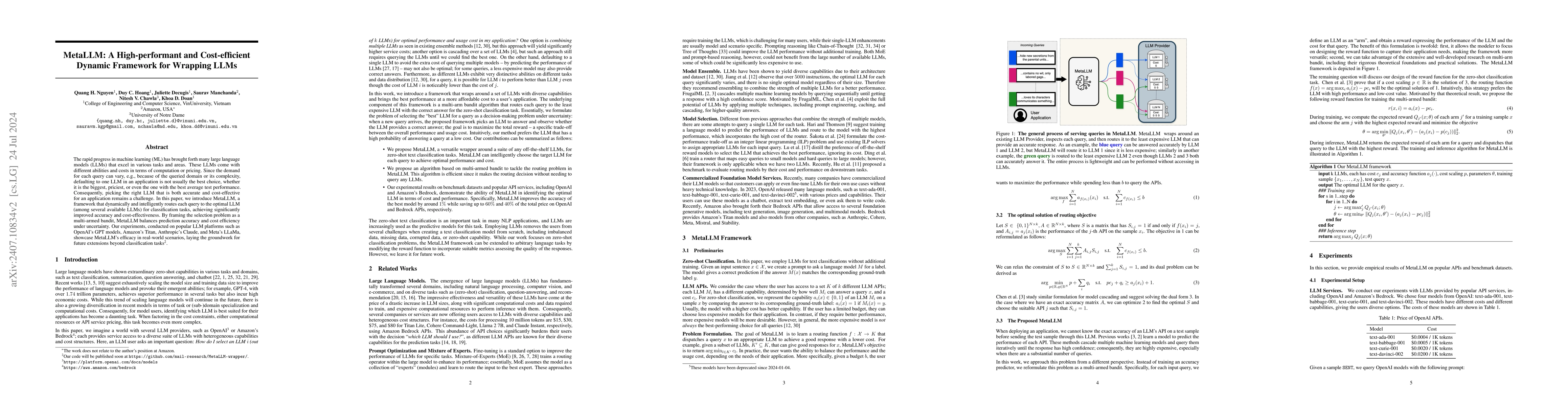 Thumbnail for MetaLLM: A High-performant and Cost-efficient Dynamic Framework for
  Wrapping LLMs