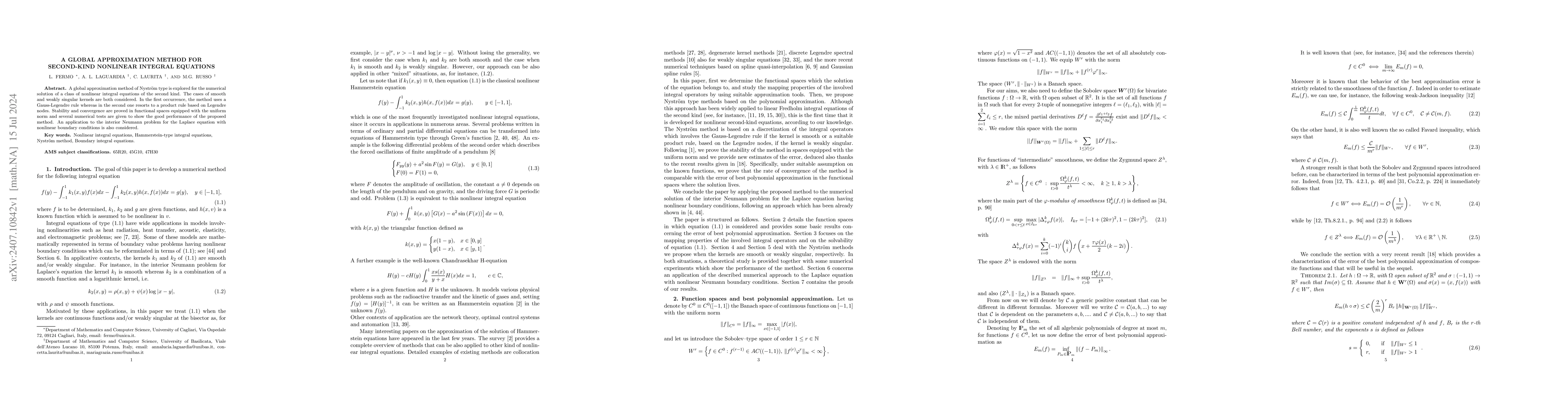 Thumbnail for A global approximation method for second-kind nonlinear integral
  equations